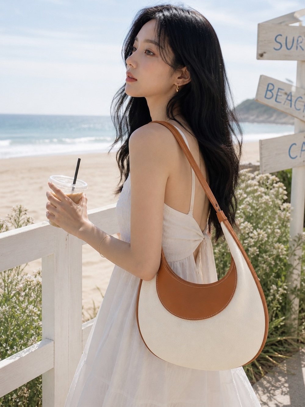 🌟 NWT | ‘Crooked’ Half Moon Shoulder Bag by KUNOGIGI - Picture 2 of 15